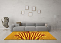 Machine Washable Abstract Yellow Contemporary Rug, wshcon1695yw