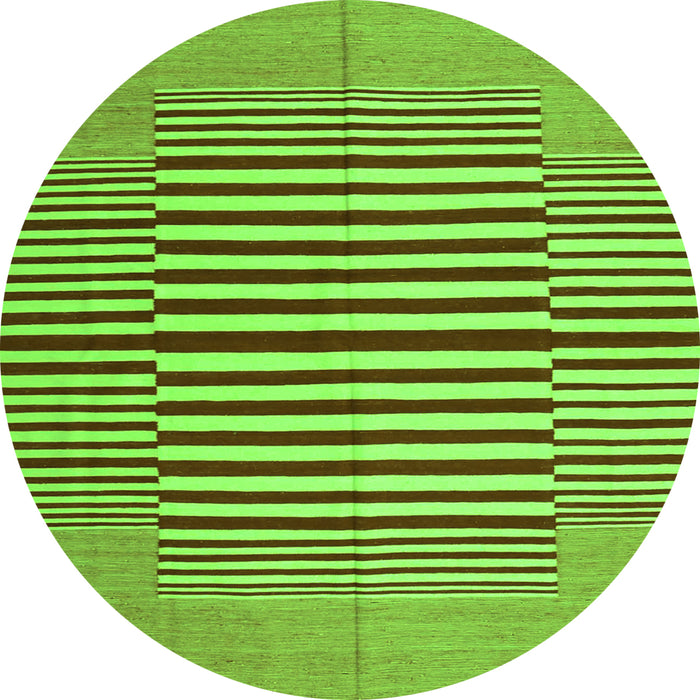 Square Abstract Green Contemporary Rug, con1695grn