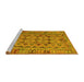 Sideview of Machine Washable Abstract Yellow Contemporary Rug, wshcon1696yw