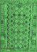 Machine Washable Abstract Emerald Green Contemporary Area Rugs, wshcon1696emgrn