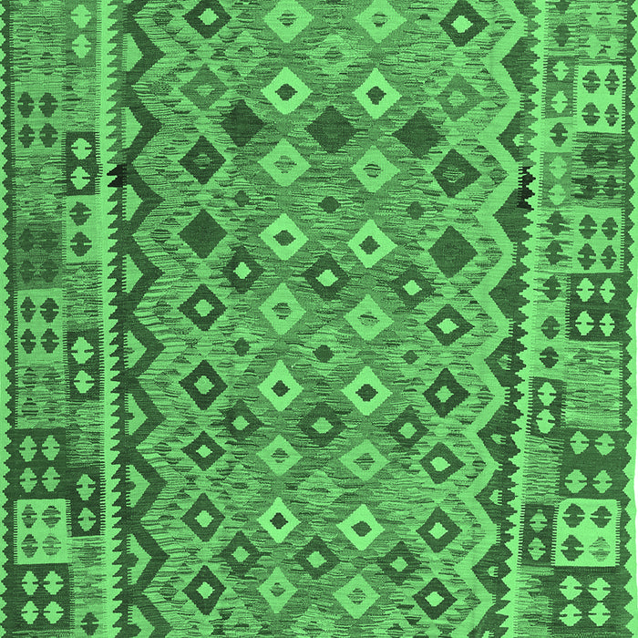 Machine Washable Abstract Emerald Green Contemporary Area Rugs, wshcon1696emgrn