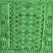 Square Abstract Emerald Green Contemporary Rug, con1696emgrn