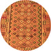 Square Abstract Orange Contemporary Rug, con1696org