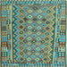 Square Abstract Light Blue Contemporary Rug, con1696lblu