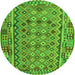 Square Abstract Green Contemporary Rug, con1696grn