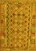 Abstract Yellow Contemporary Rug, con1696yw