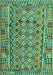 Machine Washable Abstract Turquoise Contemporary Area Rugs, wshcon1696turq