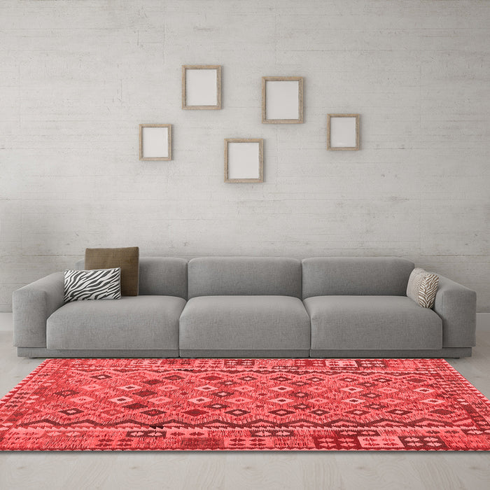 Contemporary Red Washable Rugs