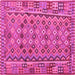 Square Machine Washable Abstract Pink Contemporary Rug, wshcon1696pnk