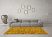 Machine Washable Abstract Yellow Contemporary Rug in a Living Room, wshcon1696yw