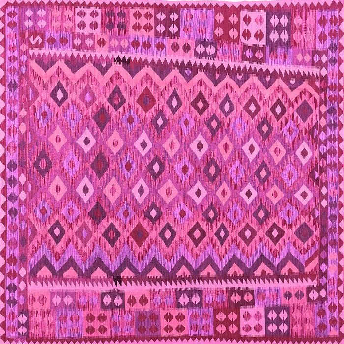 Square Abstract Pink Contemporary Rug, con1696pnk