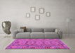 Machine Washable Abstract Purple Contemporary Area Rugs in a Living Room, wshcon1696pur