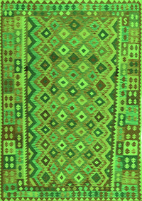 Abstract Green Contemporary Rug, con1696grn