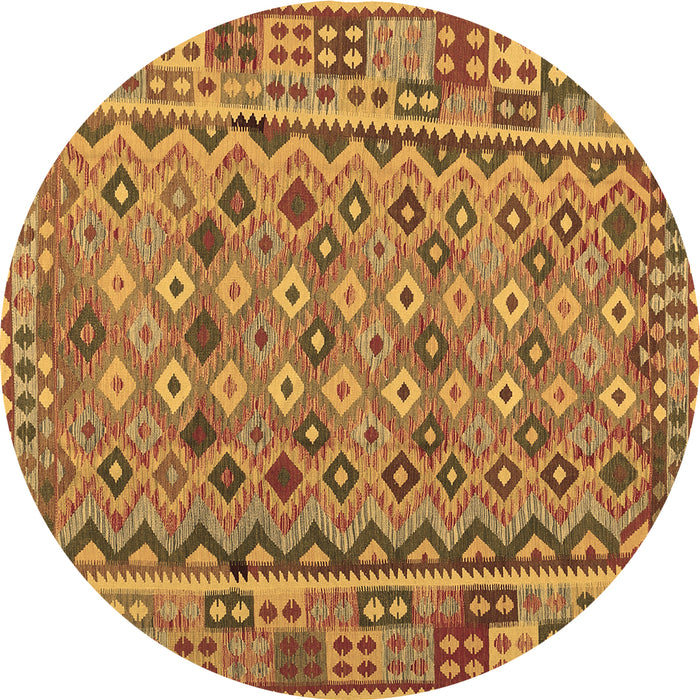 Round Machine Washable Abstract Brown Contemporary Rug, wshcon1696brn