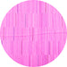 Round Abstract Pink Contemporary Rug, con1697pnk