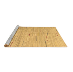Sideview of Machine Washable Abstract Brown Contemporary Rug, wshcon1697brn