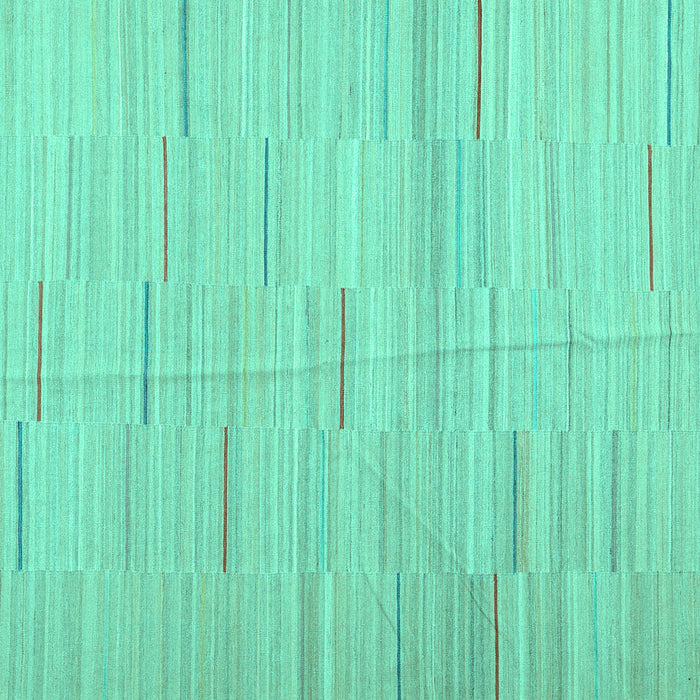 Square Machine Washable Abstract Turquoise Contemporary Area Rugs, wshcon1697turq