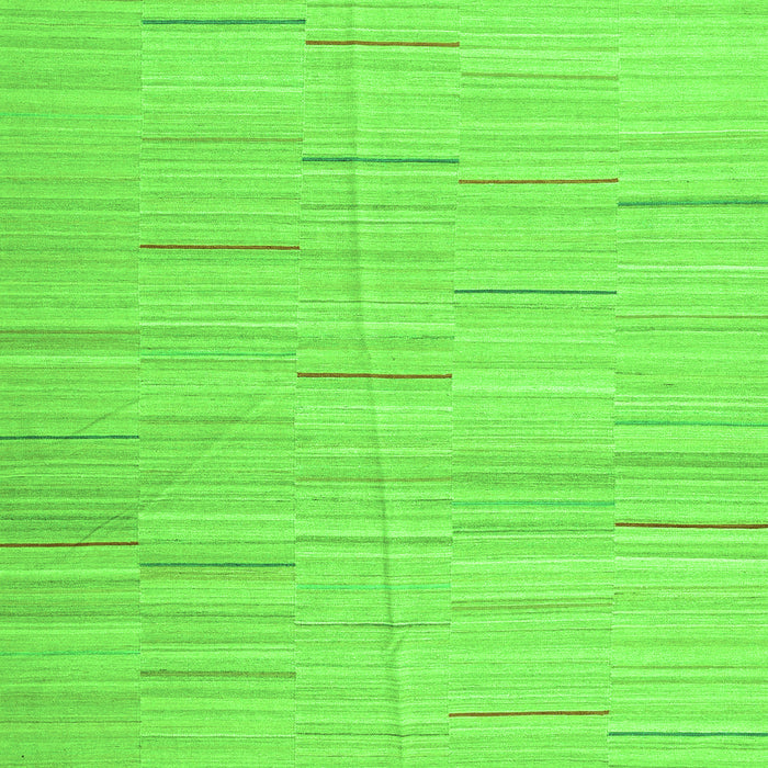 Round Machine Washable Abstract Green Contemporary Area Rugs, wshcon1697grn