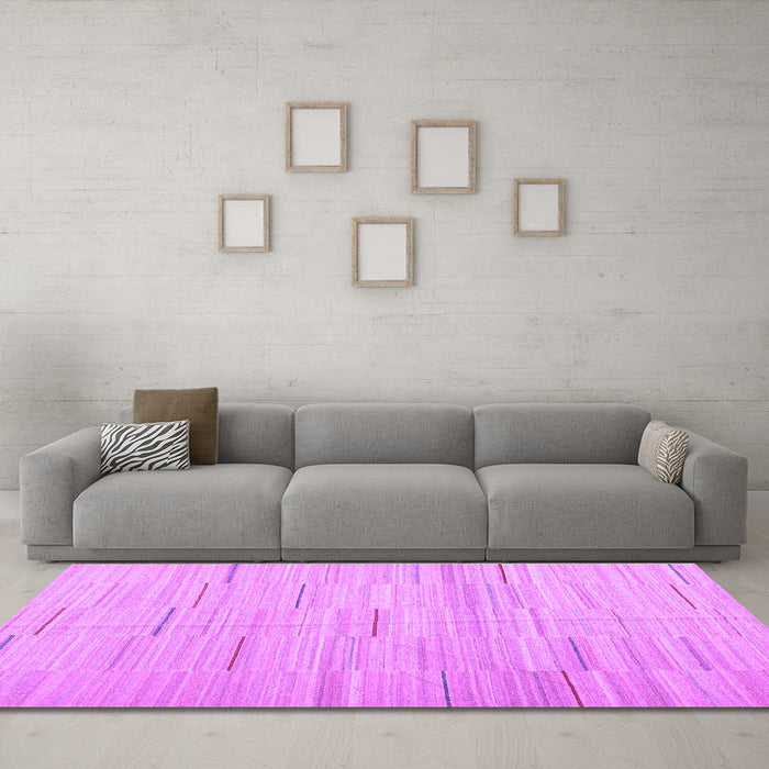 Machine Washable Abstract Purple Contemporary Area Rugs in a Living Room, wshcon1697pur