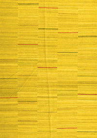 Abstract Yellow Contemporary Rug, con1697yw