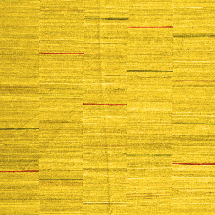 Abstract Yellow Contemporary Rug, con1697yw
