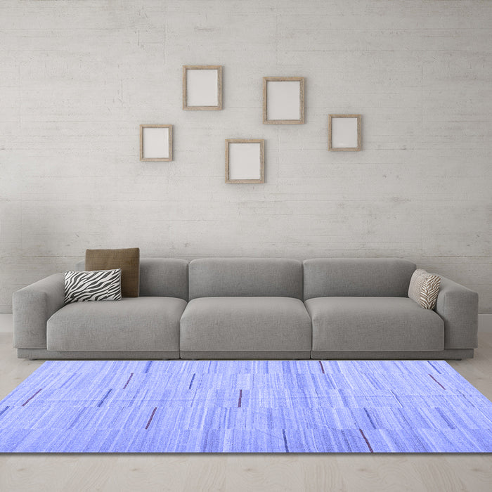 Machine Washable Abstract Blue Contemporary Rug in a Living Room, wshcon1697blu