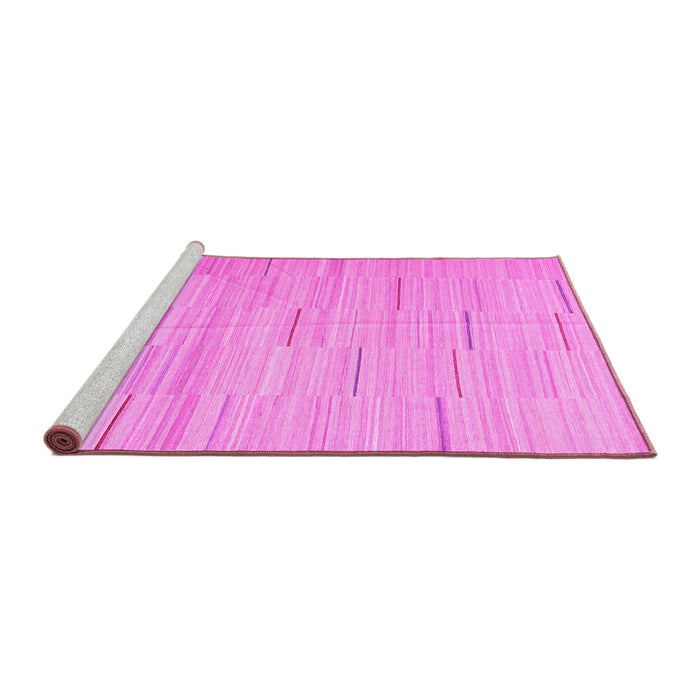 Sideview of Machine Washable Abstract Pink Contemporary Rug, wshcon1697pnk