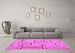 Machine Washable Abstract Pink Contemporary Rug in a Living Room, wshcon1698pnk