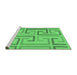 Sideview of Machine Washable Abstract Emerald Green Contemporary Area Rugs, wshcon1698emgrn