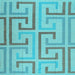 Square Abstract Light Blue Contemporary Rug, con1698lblu