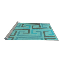 Sideview of Machine Washable Abstract Light Blue Contemporary Rug, wshcon1698lblu