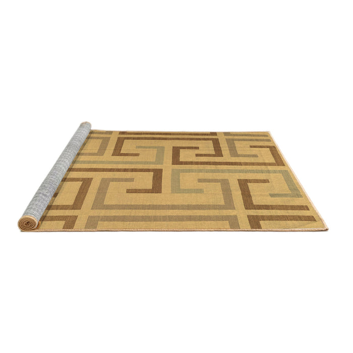 Sideview of Machine Washable Abstract Brown Contemporary Rug, wshcon1698brn