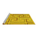 Sideview of Machine Washable Abstract Yellow Contemporary Rug, wshcon1698yw