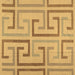 Square Machine Washable Abstract Brown Contemporary Rug, wshcon1698brn