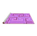 Sideview of Machine Washable Abstract Purple Contemporary Area Rugs, wshcon1698pur