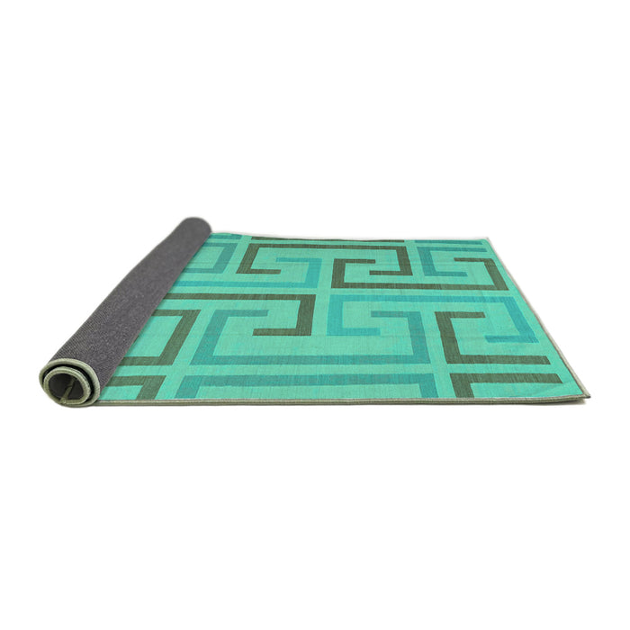 Sideview of Abstract Turquoise Contemporary Rug, con1698turq