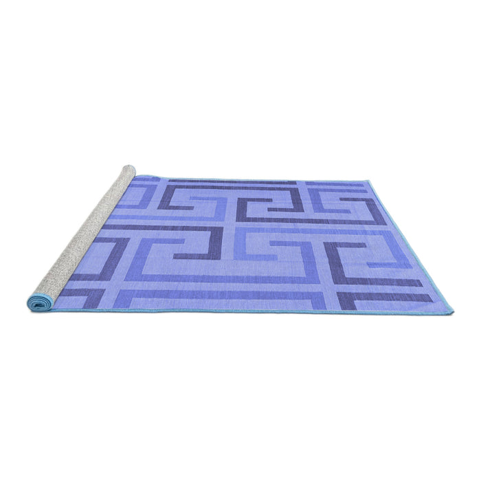 Sideview of Machine Washable Abstract Blue Contemporary Rug, wshcon1698blu