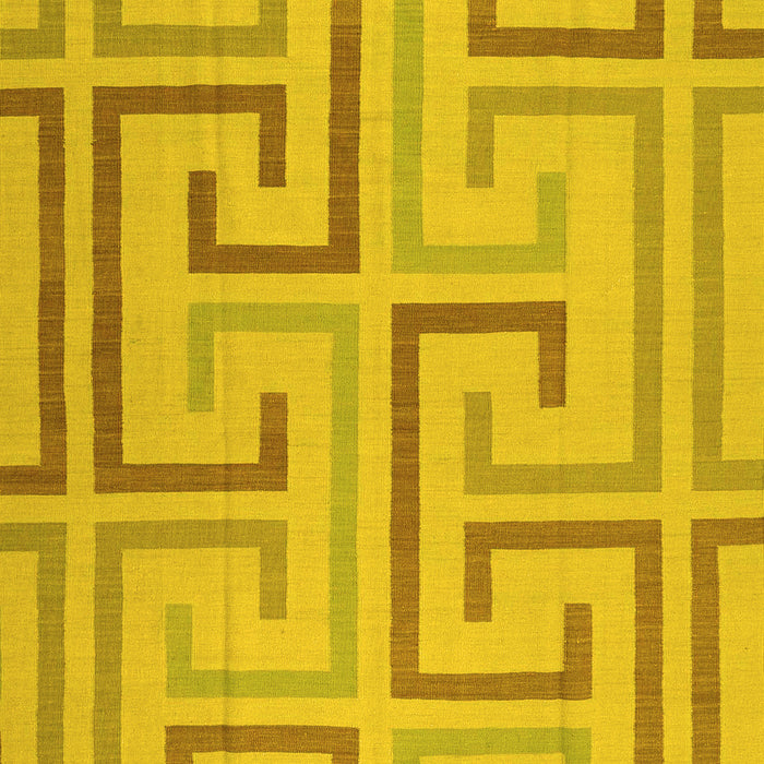 Machine Washable Abstract Yellow Contemporary Rug, wshcon1698yw