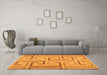 Machine Washable Abstract Orange Contemporary Area Rugs in a Living Room, wshcon1698org