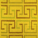 Square Machine Washable Abstract Yellow Contemporary Rug, wshcon1698yw