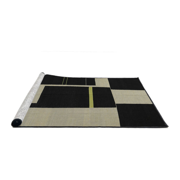 Serging Thickness of Machine Washable Contemporary Khaki Green Rug, wshcon1699