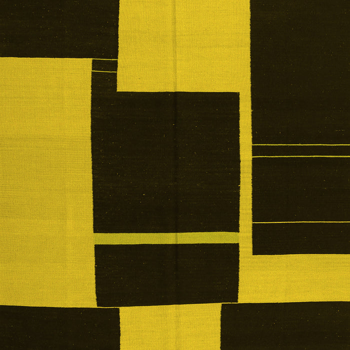 Abstract Yellow Contemporary Rug, con1699yw