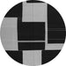 Square Abstract Gray Contemporary Rug, con1699gry