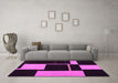 Machine Washable Abstract Pink Contemporary Rug in a Living Room, wshcon1699pnk