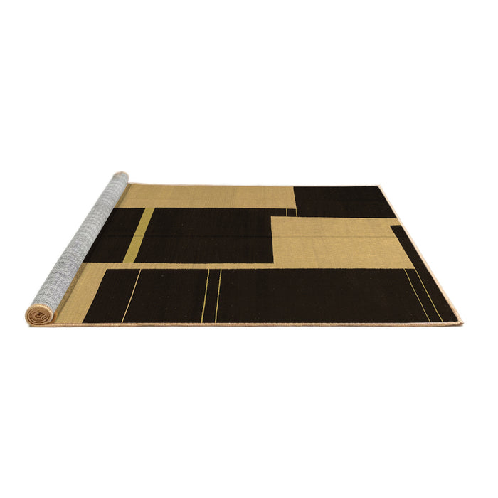 Sideview of Machine Washable Abstract Brown Contemporary Rug, wshcon1699brn