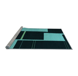 Sideview of Machine Washable Abstract Light Blue Contemporary Rug, wshcon1699lblu