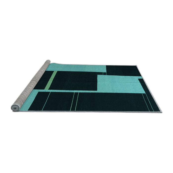 Sideview of Machine Washable Abstract Light Blue Contemporary Rug, wshcon1699lblu