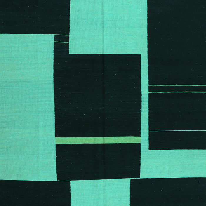 Machine Washable Abstract Turquoise Contemporary Area Rugs, wshcon1699turq