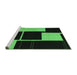 Sideview of Machine Washable Abstract Emerald Green Contemporary Area Rugs, wshcon1699emgrn