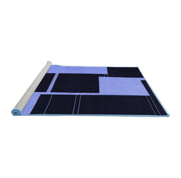 Sideview of Machine Washable Abstract Blue Contemporary Rug, wshcon1699blu